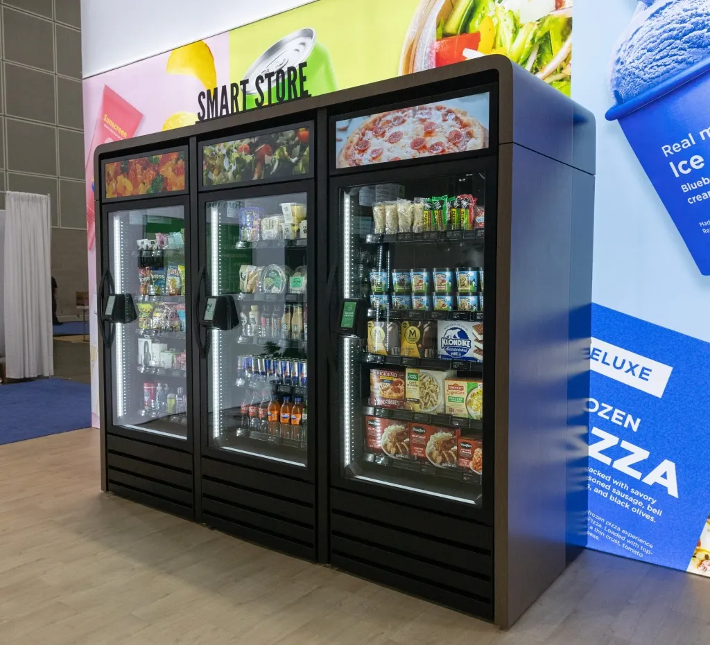 MicroMart contactless AI smart store with tap-to-open technology